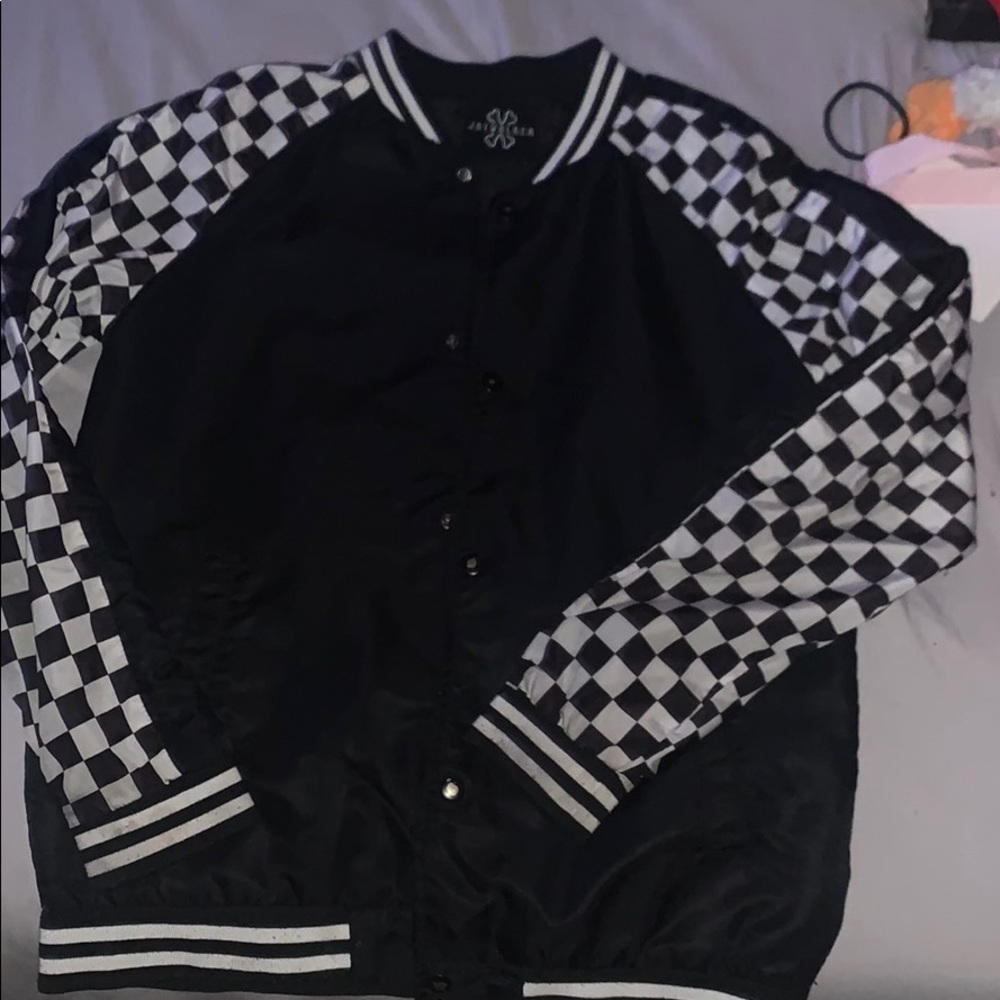 Checkered button down sweater